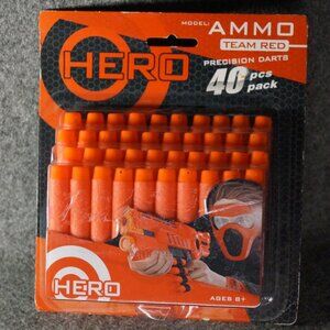 Nerf Team Red Hero 40pc Precision Darts 2019 NEW Factory Sealed